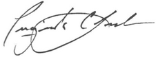 Signature on white background